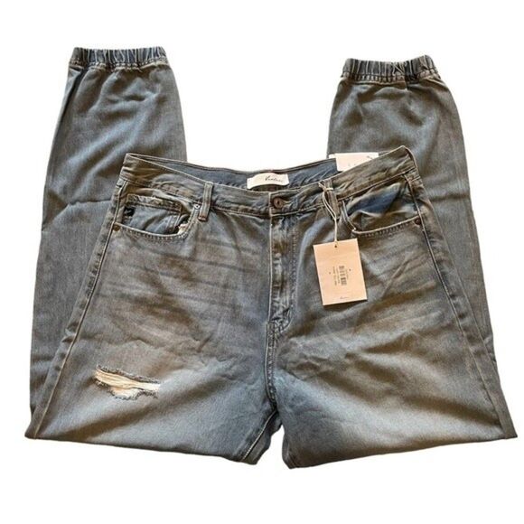 KanCan High Rise Mid City Jeans with Elastic Cuffs, size 15/31 - Picture 1 of 14